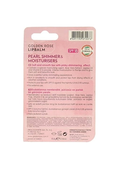 Lip Balm No: 02 Pearl Shimmer & Moisturisers Spf15 - Işıltılı Dudak Nemlendiricisi