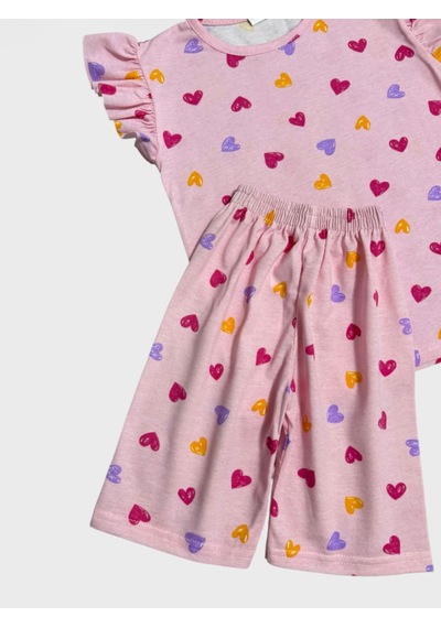 Aliş Kids Kız Çocuk Pamuklu Pembe Kalp Desenli Kolları Fırfırlı Kısa Kollu Şortlu Yazlık Pijama Takımı Aliş Kids Kız Çocuk Pamuklu Pembe Kalp Desenli Kolları Fırfırlı Kısa Kollu Şortlu Yazlık Pijama Takımı