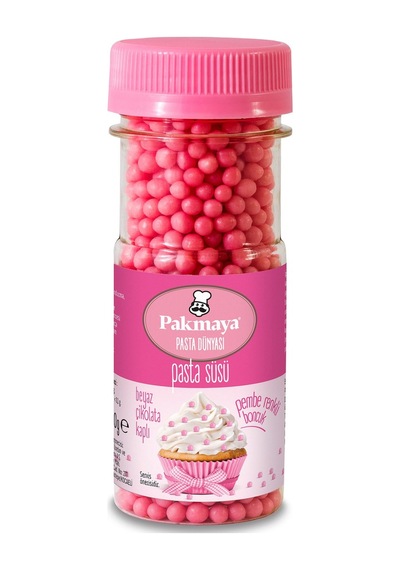 Pakmaya Pasta Süsü Pembe Boncuk Pirinç Patlağı 50 G - 8 Adet Tarı