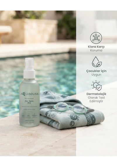 Aquasoliss Pre-swim Mist Çocuk Yüzme Öncesi Saç ve Vücut Spreyi - Parfümsüz 150 Ml