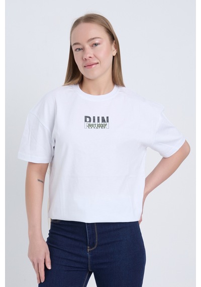 Velvoria Unisex Oversize Beyaz Run T-shirt