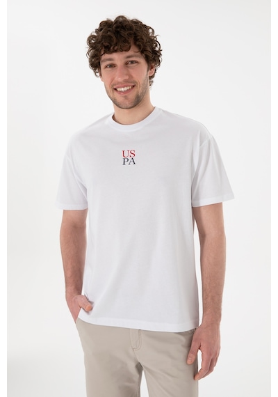 U.S. Polo Assn. Erkek Comfort Fit Bisiklet Yaka Beyaz Tişört 50306450-VR013