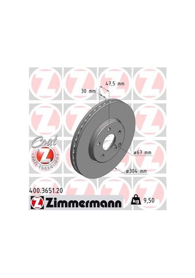 Zimmermann 400.3651.20 Arka Fren Aynası Mercedes E W211 S211 986479333-df6078s A2114211212