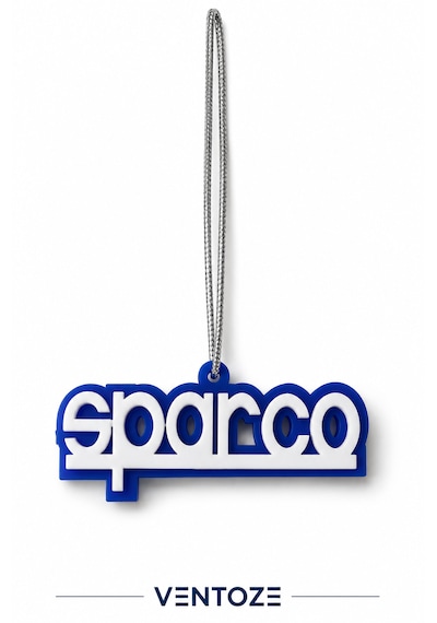 Sparco Araç Dikiz Aynası Süsü Tasarım Anahtarlık 10 Cm Mavi Beyaz