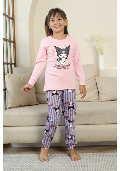 Miniğimin Cicileri Krm Baskılı Kız Çocuk Pijama Takımı - Pembe Pembe