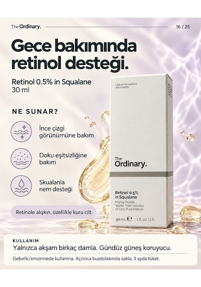 Bezos The Ordinary Retinol 0.5% İn Squalane 30 Ml Yüz Serumu Hb006