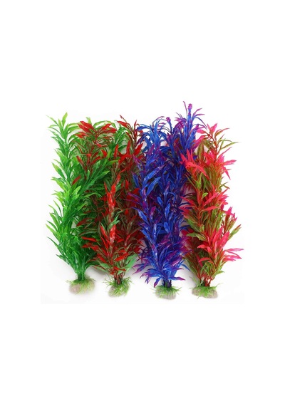 Akvaryum Dekor Plastik Bitki Karışık Renkli 35-50cm 1 Adet