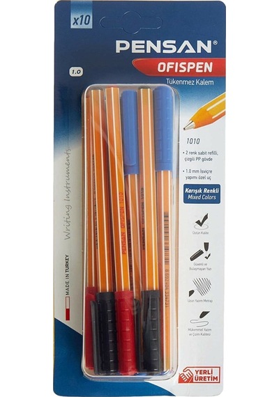 Ofispen 1010 10'lu Karışık Paket Çok Renkli