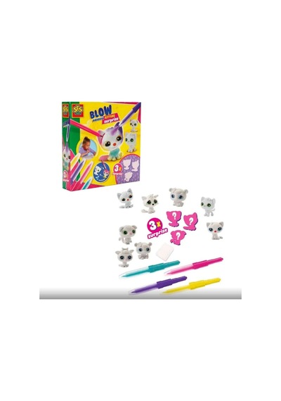 Ses Boya Üfleme Kalemi 3x Kedicik Sürprizi Seti