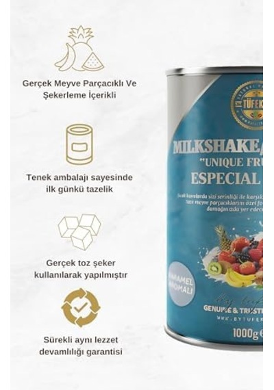 Karamel Milkshake Ve Smoothie İçecek Tozu 1000 Gr Yoğun Karamel Aroması, Pratik Hazır Karışım