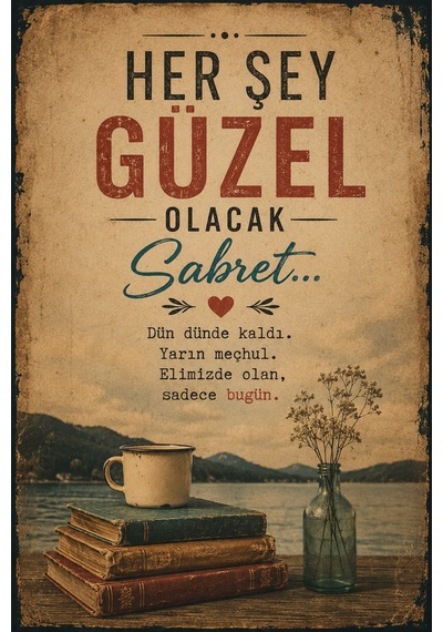 Retro Edebi Söz Ahşap Mdf Tablo Dekoratif Duvar Panosu Vintage Tasarım 13