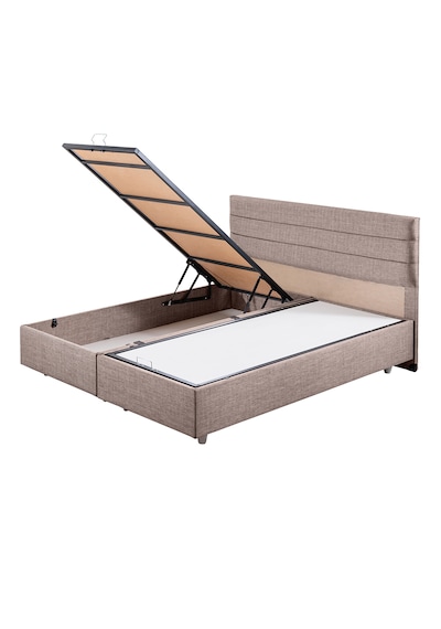 Sofia Çift Kişilik Baza Başlık Letto Yatak Seti - Açık Kahve 140 x 190
