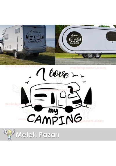 I Love Camping Kamp Karavan Sticker