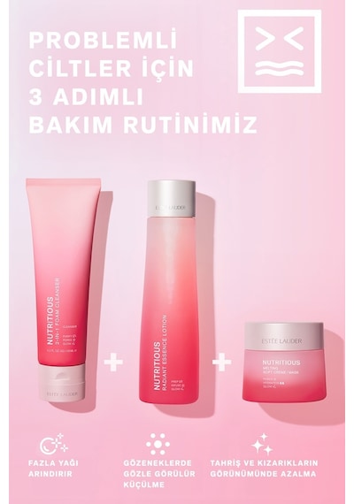 Estee Lauder Nutritious 2-in-1 Yüz Temizleme Köpüğü & Maske Gözenekler Yağ Kontrolü Doğal İçerikler 125 ML