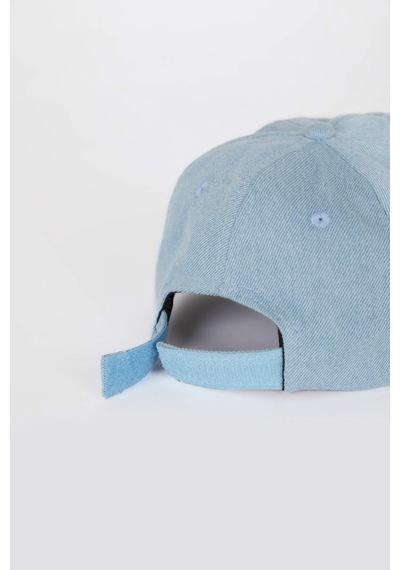 DeFacto Erkek Bebek Nakışlı Jean Cap Şapka D8379A525SMBE2 Mavi