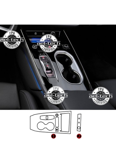 Audi A6 Uyumlu Vites Etrafı Piano Black Konsol Tpu Koruyucu 2li S