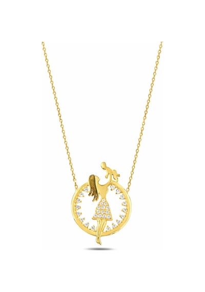 Çekirdekjewelry Işıklı Hediye Kutulu 925 Ayar Gümüş Anne Çocuk Kolye Zirkon Taşlı Kadın Kolye Sarı Çekirdekjewelry Işıklı Hediye Kutulu 925 Ayar Gümüş Anne Çocuk Kolye Zirkon Taşlı Kadın Kolye Sarı