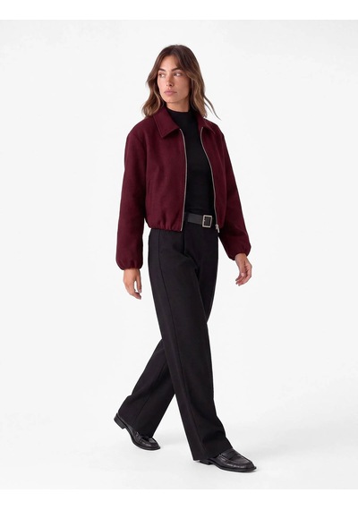Koton Bomber Bordo Kadın Ceket 7wak10146ek