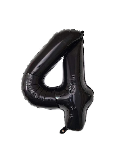 4 DÖRT SİYAH RAKAM FOLYO BALON 34" Inc 82 cm