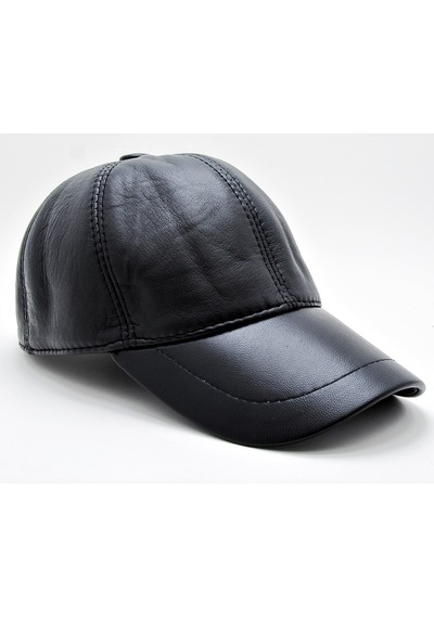 Takı Dükkanı Siyah Deri Beyzbol Cap Erkek Şapka Unisex Model Cp228