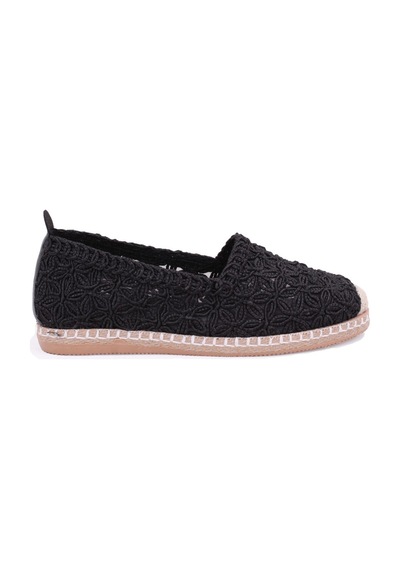Dagoster Dza07-115526380 Siyah Triko Günlük Espadril Kadın Ayakkabı Sıyah