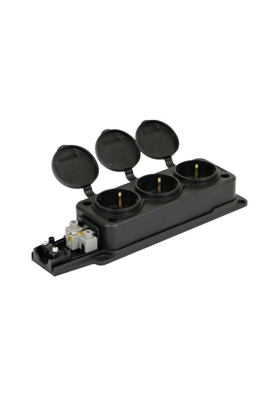 Bemis Kauçuk 3'lü Üçlü Grup Priz 3x16 Amper 220 Volt BK1-1402-361