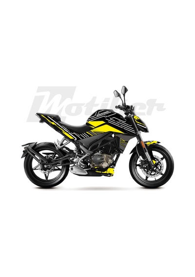 Cfmoto 250nk K'night Model Parçalı Motosiklet Kaplama Sticker Etiket Modeli Sarı Gri Beyaz