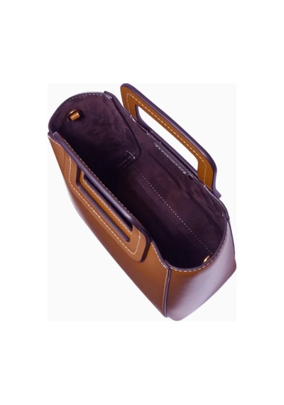 Staud Mini Shirley Tote Bag Kadın Deri Çanta, Şık Ve Çok Yönlü Omuz Çantası Kahverengi