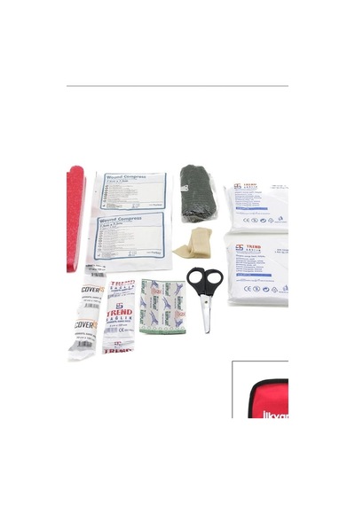 Fermuarlı Polyester Çantalı 17 Parça Acil İlk Yardım Seti Araba Ev Ofis Bx-313494