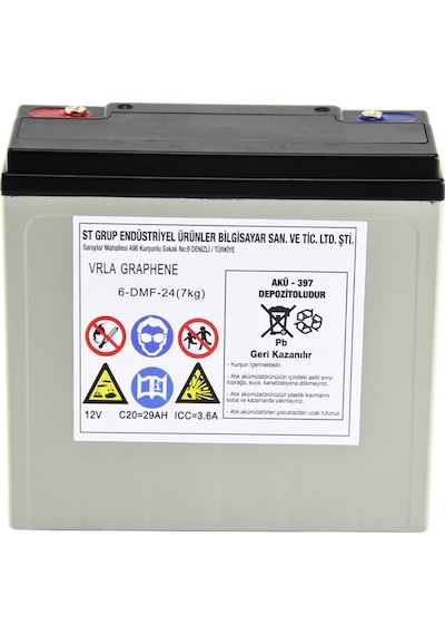 Safir 12 V - 24 Ah Grafen Jel Akü 4'lü Set Elektrikli Bisiklet Aküsü