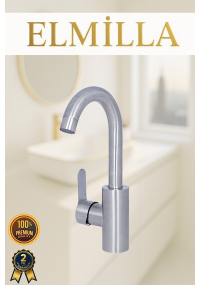 İnox Delta Lavabo Musluğu Bataryası Metalik