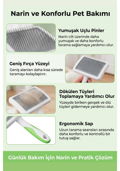 Andis Yumuşak Pimli Large Hassas Tarama Fırçası Köpekler İçin Kaygan Fırça