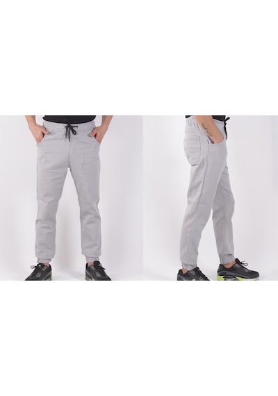 Black Steel Bel Ve Paça Lastikli Pantolon-1000