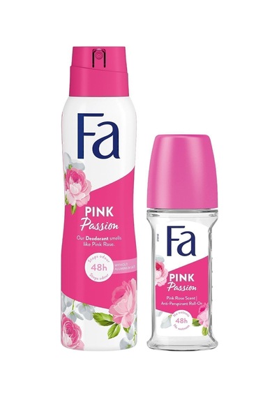 Fa Pink Passion Kadın Kadın Sprey Deodorant 150 ML + Pink Passion Kadın Kadın Roll-On Deodorant 50 ML