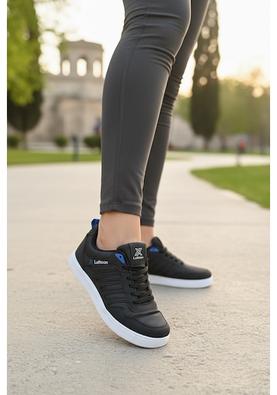 Enoch Kadın Casual Sneaker Comfort Taban Günlük Yürüyüş Ayakkabısı Siyah Beyaz