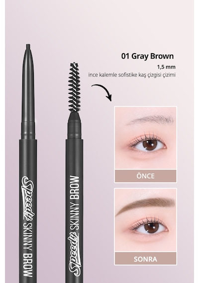 Peripera Speedy Skinny Brow 1 Gray Brown