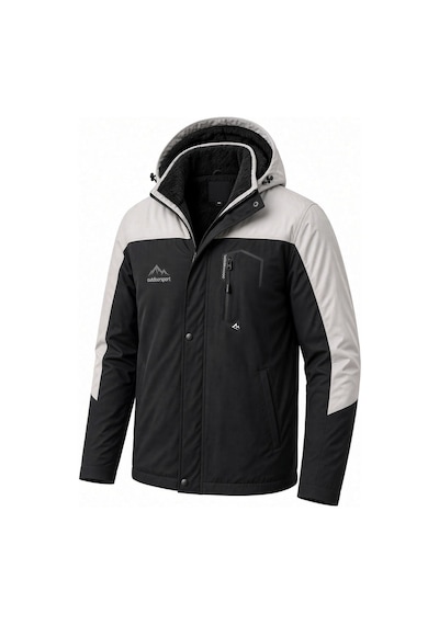 Oksit Tuc 1032 İçi Polar/kürk Astarlı Su İtici Termal Softshell Erkek Mont - Soğuk Geçirmez Spor Kaban Siyah