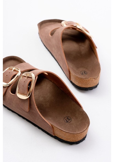 Aymood P-101 Taba Günlük Birkenstock Kadın Terlik