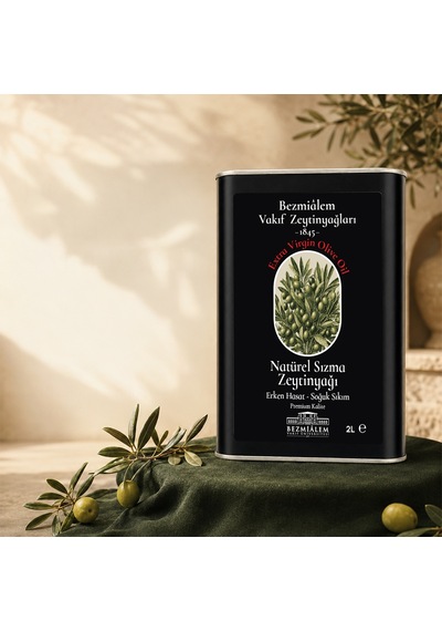 Bezmialem Vakıf Zeytinyağları Erken Hasat Soğuk Sıkım Zeytinyağı Teneke 2 L