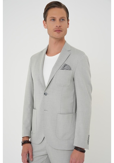 Efor Comfort Fit Mono Yaka Çift Yırtmaç Torba Cep Kendinden Desenli Casual Gri Ceket C 706 Gri Efor Comfort Fit Mono Yaka Çift Yırtmaç Torba Cep Kendinden Desenli Casual Gri Ceket C 706 Gri