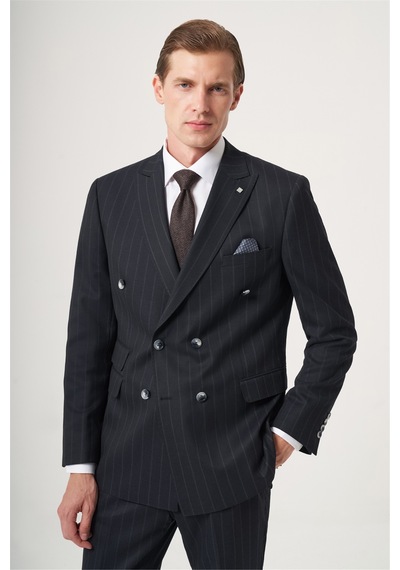 İmza Lacivert-gri Kırlangıç Yaka Çizgili Kruvaze 6 Drop Slim Fit Tam Astar Esnek Takım Elbise 1001260286 Lacivert - Gri İmza Lacivert-gri Kırlangıç Yaka Çizgili Kruvaze 6 Drop Slim Fit Tam Astar Esnek Takım Elbise 1001260286 Lacivert - Gri