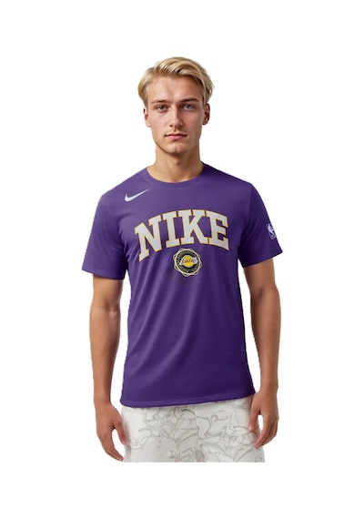 Nike Basketball Nba La Lakers Unisex Team Logo Graphic T-shirt Purple Unisex Pamuklu Tişört Mor