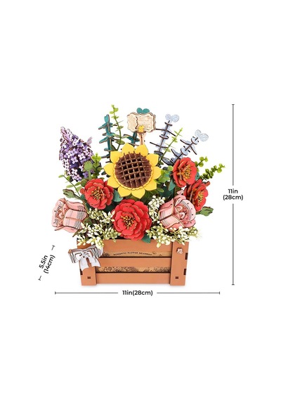 Rowood Tw02h Çiçek Kutusu Wooden Bloom Box Dıy Minyatür Maket Model Seti Ahşap 3d Wooden Puzzle 3d Model Kit Detaylı Dekoratif Hobi Seti Ahşap Maket