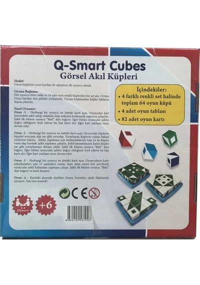 Q-Smart Görsel Beceri Küpleri Akıl ve Zeka Oyunu Smart Cubes