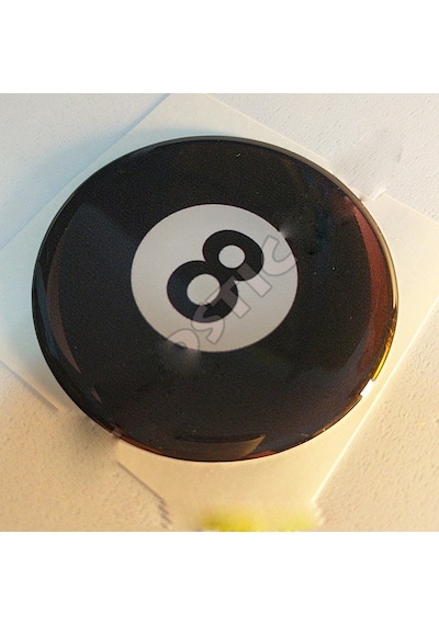 Siyah Bilardo Topu 8 Numara 3D Sticker