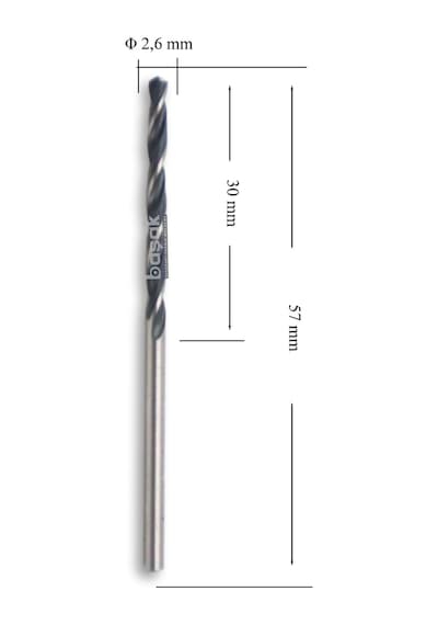 MTE 2,6 mm Haddeli Metal Matkap Ucu HSS DIN 338