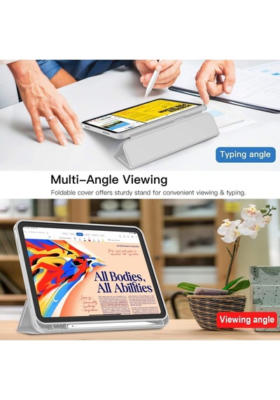 Apple Uyumlu iPad 11.nesil 2025 / 10.nesil 2022 Kalem Bölmeli Standlı Smart Kılıf Kapaklı Kılıf