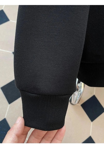 Erkek Siyah Smile Baskılı Oversize Swetshirt Benisengiydirsmilesweat Siyah