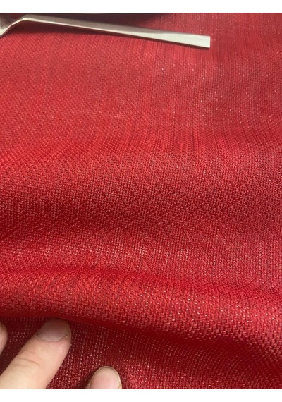 Simli Dertsiz Salon Masa Örtüsü Kırmızı 13 Parça