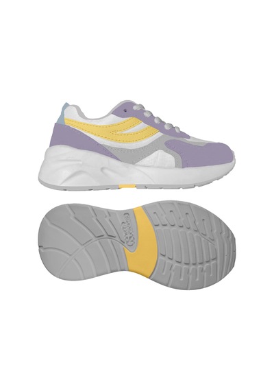 Superga 4073 Kids Training Poly Suede Çocuk Unisex Gri-sarı Spor Ayakkabı Gri-sarı-368